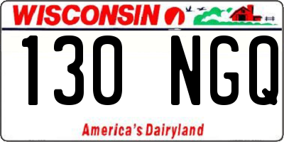 WI license plate 130NGQ