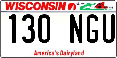 WI license plate 130NGU