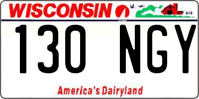 WI license plate 130NGY