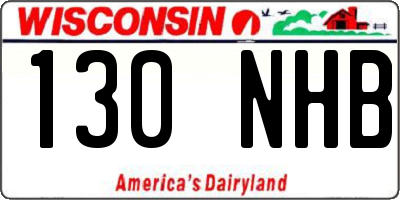 WI license plate 130NHB