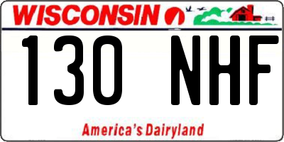 WI license plate 130NHF