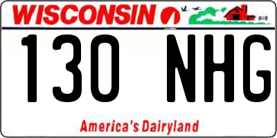 WI license plate 130NHG