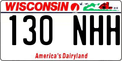 WI license plate 130NHH