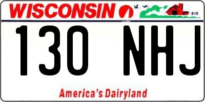 WI license plate 130NHJ