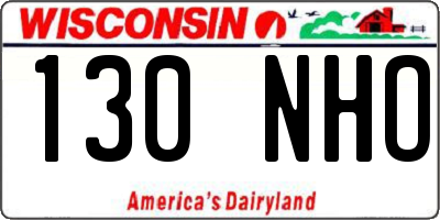 WI license plate 130NHO