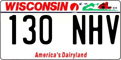 WI license plate 130NHV