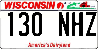 WI license plate 130NHZ