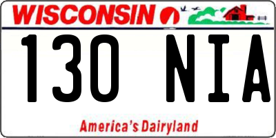WI license plate 130NIA