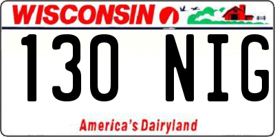 WI license plate 130NIG