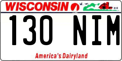 WI license plate 130NIM