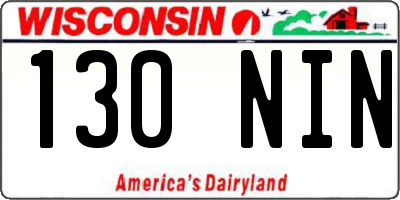 WI license plate 130NIN