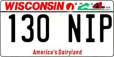 WI license plate 130NIP