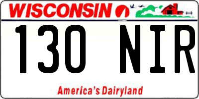 WI license plate 130NIR