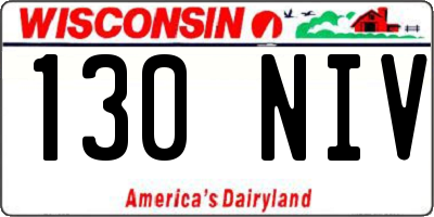WI license plate 130NIV