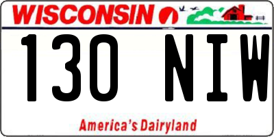 WI license plate 130NIW
