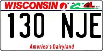 WI license plate 130NJE