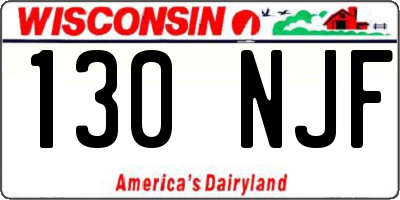 WI license plate 130NJF