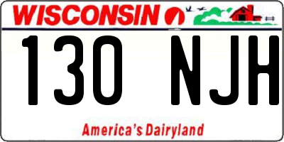 WI license plate 130NJH