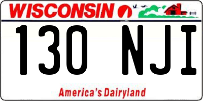 WI license plate 130NJI
