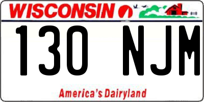 WI license plate 130NJM