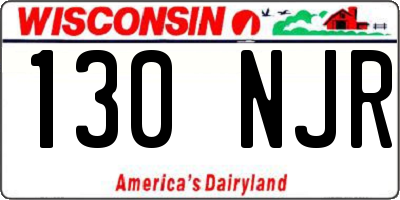 WI license plate 130NJR