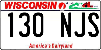 WI license plate 130NJS