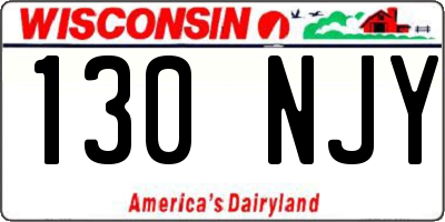 WI license plate 130NJY