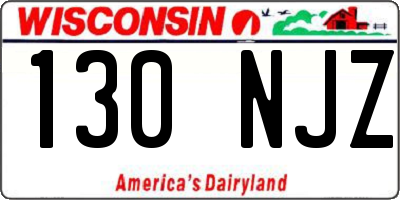 WI license plate 130NJZ