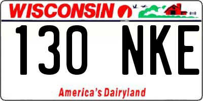 WI license plate 130NKE