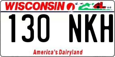 WI license plate 130NKH