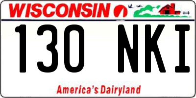 WI license plate 130NKI