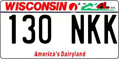 WI license plate 130NKK
