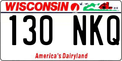 WI license plate 130NKQ