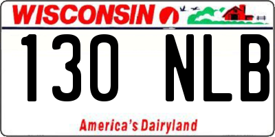 WI license plate 130NLB