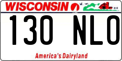 WI license plate 130NLO