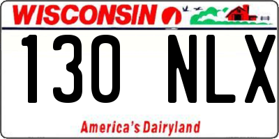 WI license plate 130NLX