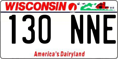WI license plate 130NNE