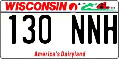 WI license plate 130NNH