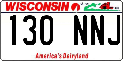 WI license plate 130NNJ