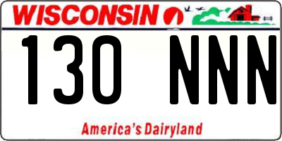 WI license plate 130NNN