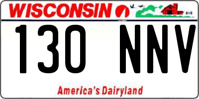 WI license plate 130NNV