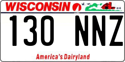 WI license plate 130NNZ