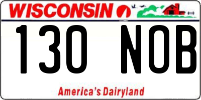 WI license plate 130NOB