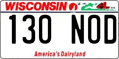 WI license plate 130NOD