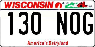 WI license plate 130NOG