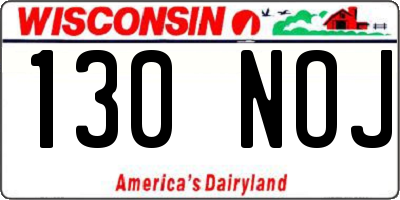 WI license plate 130NOJ