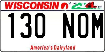 WI license plate 130NOM