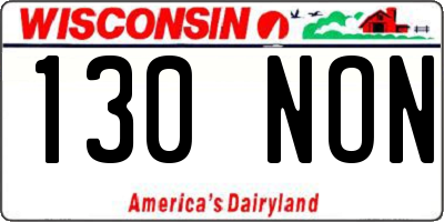 WI license plate 130NON