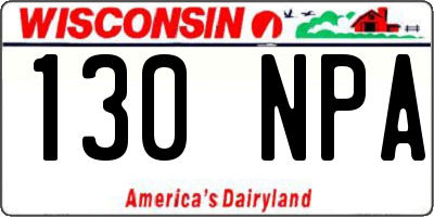WI license plate 130NPA