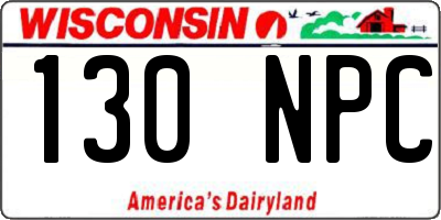 WI license plate 130NPC